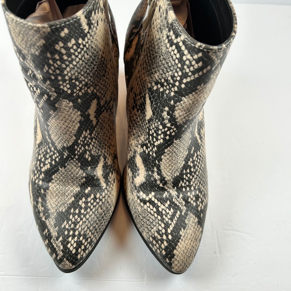 Torrid Womens Black Tan Snake Print Block Heel Ankle Boots Size 8W - Picture 9 of 10